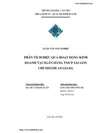 Đề tài Phân tích hiệu quả hoạt động kinh doanh tại ngân hàng thương mại cổ phần Sài Gòn chi nhánh An Giang