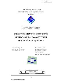 Đề tài Phân tích hiệu quả hoạt động kinh doanh tại công ty TNHH tư vấn và xây dựng TVT
