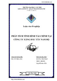 Đề tài Phân tích tình hình tài chính tại công ty xăng dầu tây Nam Bộ