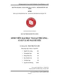 Đề tài Sinh viên đại học ngoại thương - Cơ sở II và số nguời yêu