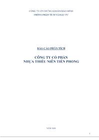 Đề tài Tìm hiểu công ty cổ phần nhựa thiếu niên Tiền Phong