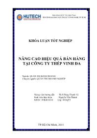 Khóa luận Nâng cao hiệu quả bán hàng tại công ty thép Vinh Đa