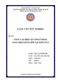 Luận văn Nâng cao hiệu quả hoạt động giao nhận hàng rời tại sowatco