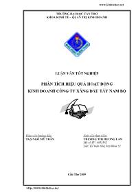 Luận văn Phân tích hiệu quả hoạt động kinh doanh công ty xăng dầu tây Nam Bộ