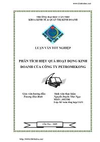 Luận văn Phân tích hiệu quả hoạt động kinh doanh của công ty petromekong