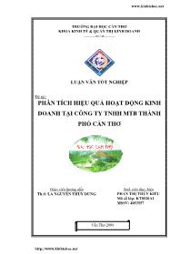 Luận văn Phân tích hiệu quả hoạt động kinh doanh tại công ty TNHH MTB thành phố Cần Thơ