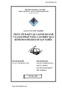 Luận văn Phân tích kết quả kinh doanh và giải pháp nâng cao hiệu quả kinh doanh khách sạn Sađéc