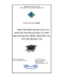 Luận văn Phân tích mức độ hài lòng của sinh viên trường đại học Cần Thơ đối với chương trình 