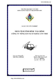 Luận văn Phân tích tình hình tài chính công ty nông sản xuất khẩu Cần Thơ
