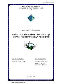 Luận văn Phân tích tình hình tài chính tại doanh nghiệp tư nhân Minh Đức
