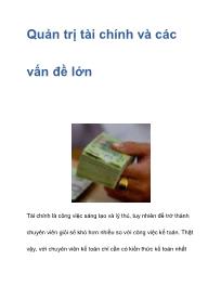 Quản trị tài chính và các vấn đề lớn