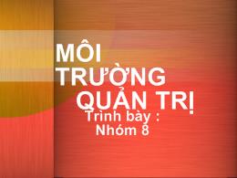 Bài giảng Môi trường quản trị