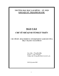 Chuyên đề Hoạt động xuất nhập khẩu tại Hải Dương, thực trạng và giải pháp