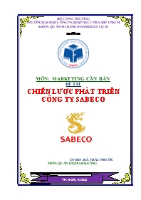 Đề tài Chiến lược phát triển công ty sabeco