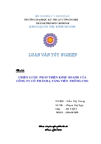 Đề tài Chiến lược phát triển kinh doanh của công ty cổ phần hạ tầng viễn thông CMC