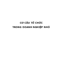 Đề tài Cơ cấu tổ chức trong doanh nghiệp nhỏ