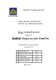 Đề tài Công ty rau xanh GreenVina