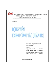 Đề tài Động viên trong công tác quản trị