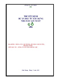 Đề tài Dự án đầu tư xây dựng nhà máy sản xuất gỗ