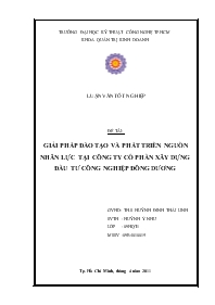 Đề tài Giải pháp đào tạo và phát triển nguồn nhân lực tại công ty cổ phần xây dựng đầu tư công nghiệp Đông Dương