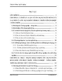 Đề tài Giải pháp nâng cao chất lượng tín dụng ngân hàng cho phát triển nông nghiệp trên địa bàn của ngân hàng nông nghiệp và phát triển nông thôn huyện Văn Giang
