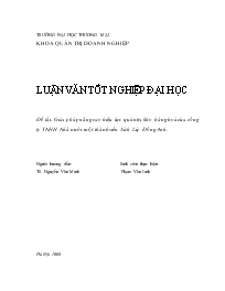 Đề tài Giải pháp nâng cao hiệu lực quản trị kho hàng hoá của công ty trách nhiệm hữu hạn Nhà nước một thành viên Xích Líp Đông Anh