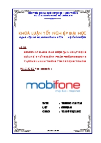 Đề tài Giải pháp nâng cao hiệu quả hoạt động của hệ thống kênh phân phối mobifone tại chi nhánh thông tin di động thành phố Hồ Chí Minh