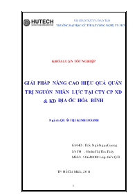 Đề tài Giải pháp nâng cao hiệu quả quản trị nguồn nhân lực tại công ty cổ phần xây dựng và kinh doanh địa ốc Hòa Bình
