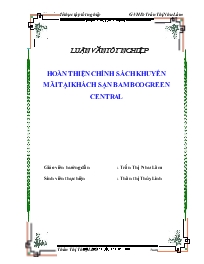 Đề tài Hoàn thiện chính sách khuyến mãi tại khách sạn bamboo Green Central