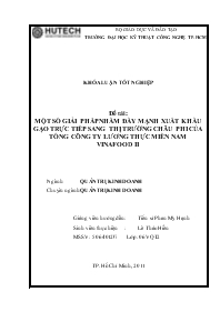 Đề tài Một số giải pháp nhằm đẩy mạnh xuất khẩu gạo trực tiếp sang thị trường châu Phi của tổng công ty lương thực miền nam vinafood II