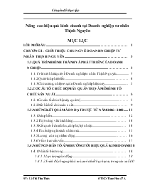 Đề tài Nâng cao hiệu quả kinh doanh tại doanh nghiệp tư nhân Thịnh Nguyên
