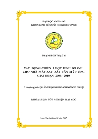 Đề tài Nghiên cứu xây dựng chiến lược kinh doanh cho nhà máy xay xát tân Mỹ Hưng giai đoạn 2006 - 2010