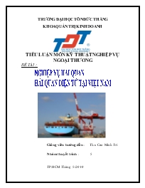 Đề tài Nghiệp vụ hải quan hải quan điện tử tại Việt Nam