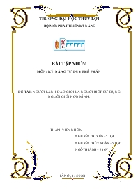 Đề tài Người lãnh đạo giỏi là người biết sử dụng người giỏi hơn mình