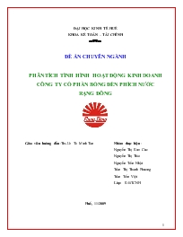 Đề tài Phân tích tình hình hoạt động kinh doanh công ty cổ phần bóng đèn phích nước Rạng Đông