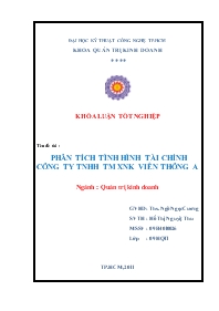 Đề tài Phân tích tình hình tài chính công ty trách nhiệm hữu hạn thương mại xuất nhập khẩu viễn thông A