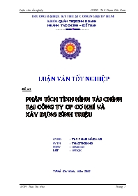 Đề tài Phân tích tình hình tài chính tại công ty cổ phần cơ khí và xây dựng Bình Triệu
