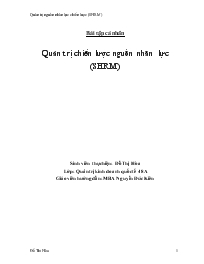 Đề tài Quản trị chiến lược nguồn nhân lực (SHRM)