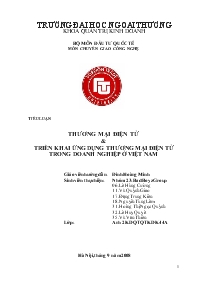 Đề tài Thương mại điện tử và triển khai ứng dụng thương mại điện tử trong doanh nghiệp ở Việt Nam