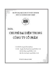 Đề tài Tính chi phí đại diện trong công ty cổ phần
