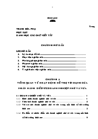 Đề tài Tổng quan về hoạt động hỗ trợ tín dụng của ngân hàng đối với doanh nghiệp nhỏ và vừa
