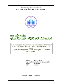 Đề tài Xây dựng quy phạm sản xuất - Gmp cho công nghệ sản xuất vaccine cúm a/h5n1 trên trứng gà có phôi và quy phạm vệ sinh - ssop cho viện vaccine Nha Trang (ivac)