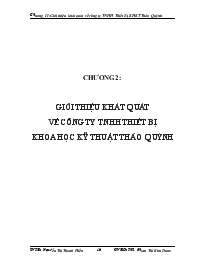 Giới thiệu khát quát về công ty trách nhiệm hữu hạn thiết bị khoa học kỹ thuật Thảo Quỳnh