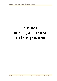 Khái niệm chung về quản trị nhân sự