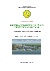 Khóa luận Lập kế hoạch marketing cho công ty chế biến thủy sản xuất khẩu 1 - Phạm Thị Thúy Nga