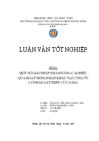 Luận văn Một số giải pháp nhằm nâng cao hiệu quả hoạt động nhập khẩu tại công ty cổ phần sắt thép Cửu Long