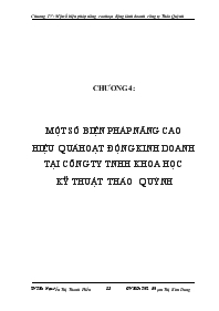 Một số biện pháp nâng cao hiệu quả hoạt động kinh doanh tại công ty trách nhiệm hữu hạn khoa học kỹ thuật Thảo Quỳnh
