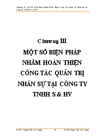 Một số biện pháp nhằm hoàn thiện công tác quản trị nhân sự tại công ty trách nhiệm hữu hạn S & HV