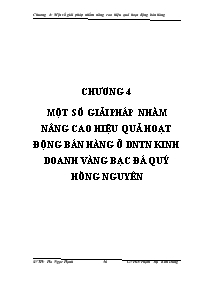 Một số giải pháp nhằm nâng cao hiệu quả hoạt động bán hàng ở doanh nghiệp tư nhân kinh doanh vàng bạc đá quý Hồng Nguyên