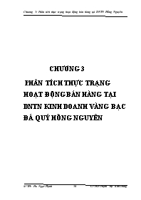 Phân tích thực trạng hoạt động bán hàng tại doanh nghiệp tư nhân kinh doanh vàng bạc đá quý Hồng Nguyên